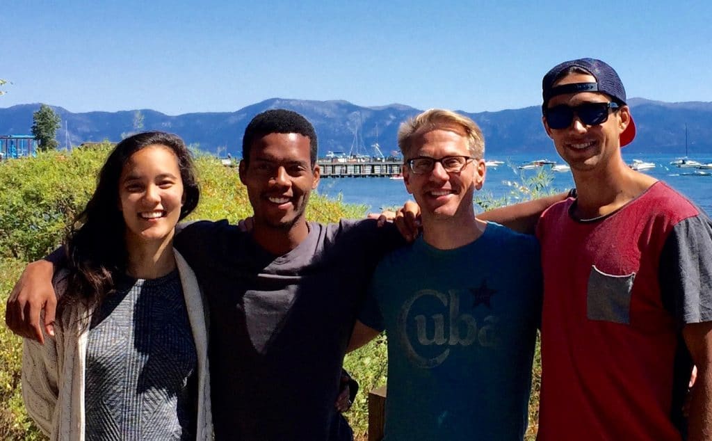 With Madeline Dangerfield-Cho, Vince McPhillip, and Kenny Diekroeger - organizers of the Mindfulness Retreat for first year students from Stanford's Graduate School of Business. At Lake Tahoe!